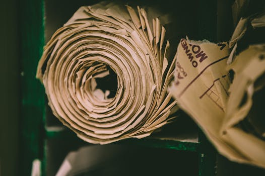 Roll of craft paper on shelf